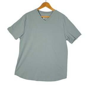 STYLUS Pima Cotton V Neck Tee‎ Shirt Women's Medium Green Short Sleeve